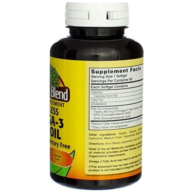 Nature's Blend Omega-3 Fish Oil Odorless | 60 Softgels