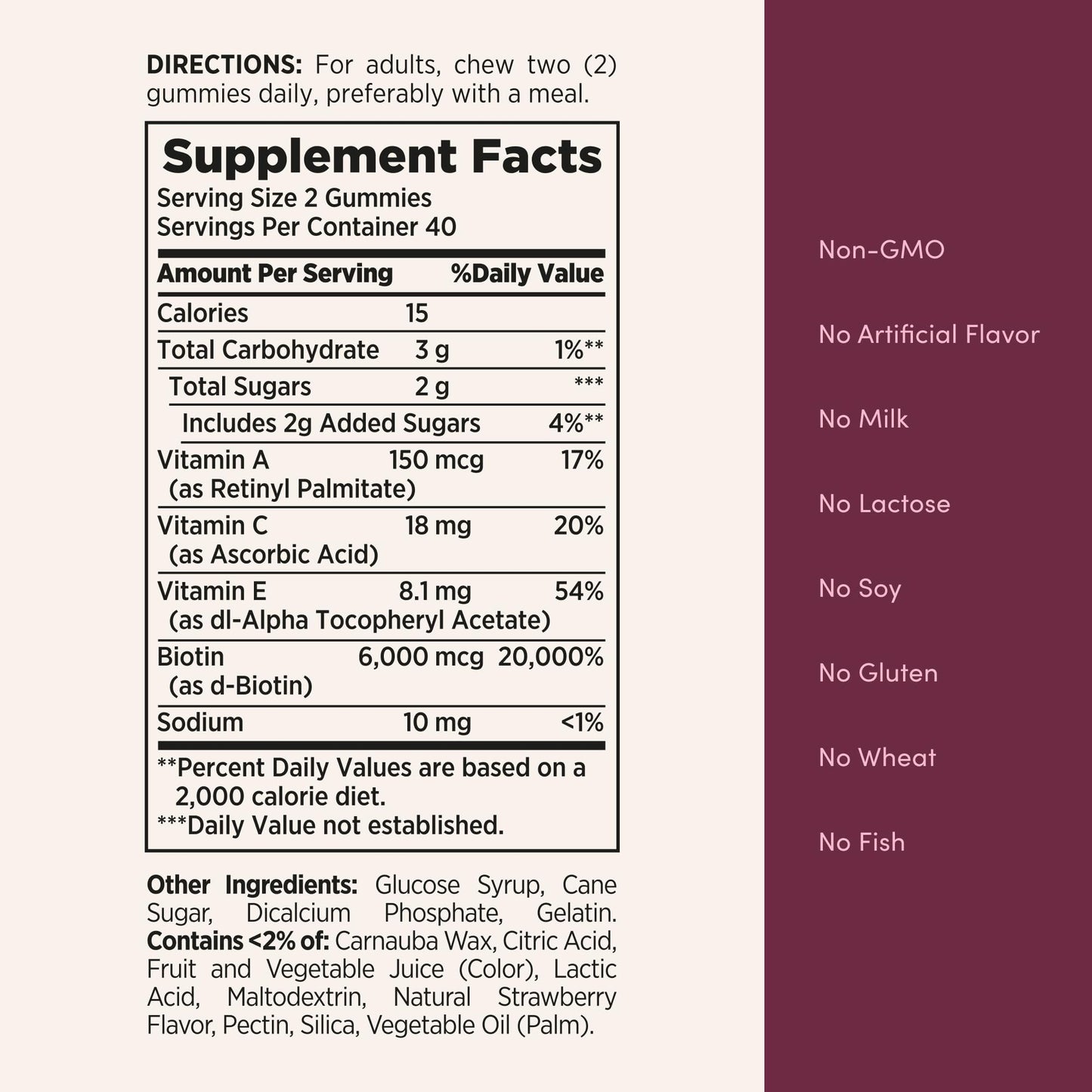 Nature's Bounty Optimal Solutions Advanced Hair, Skin & Nails Gummies – 2X Biotin, 6,000 mcg per Serving