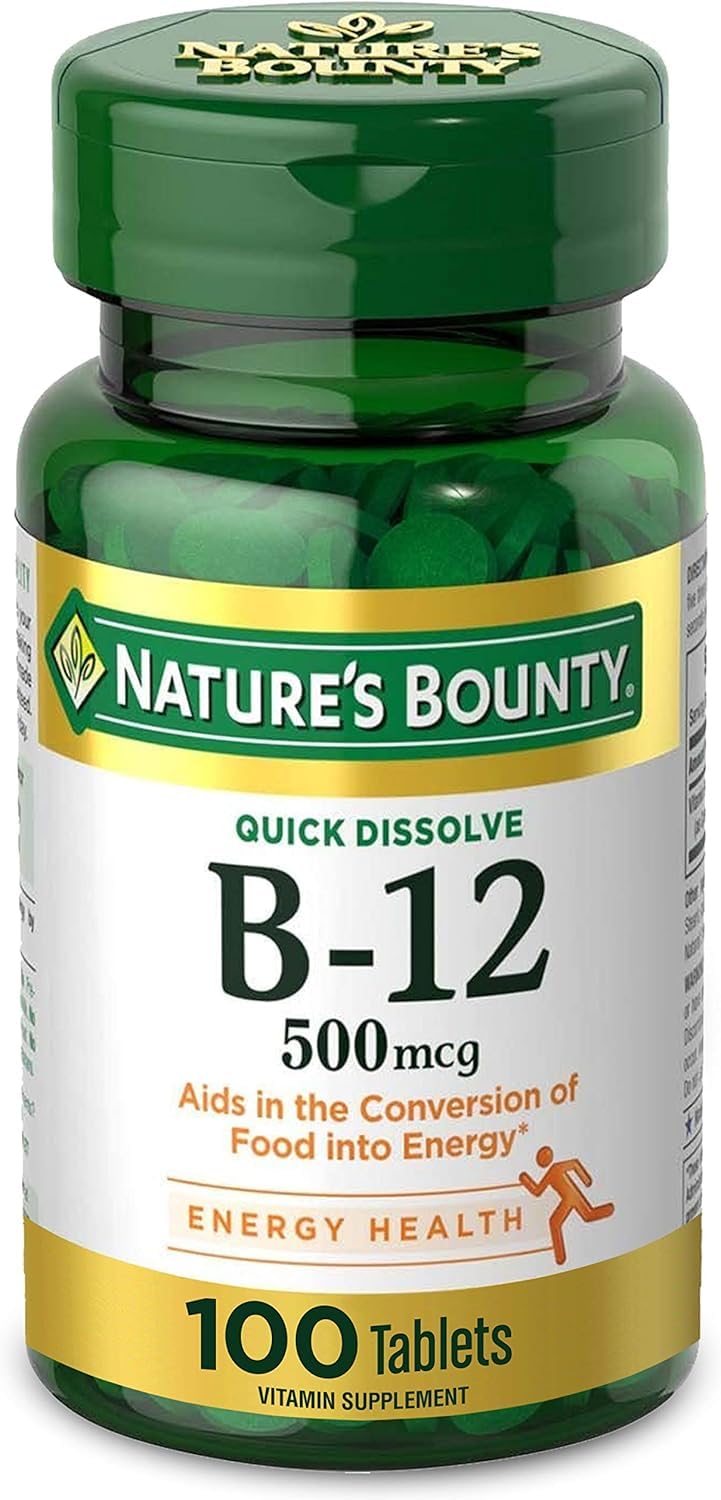 Nature's Bounty B-12 500 mcg Sublingual Microlozenges - 100 Count (Pack of 2)