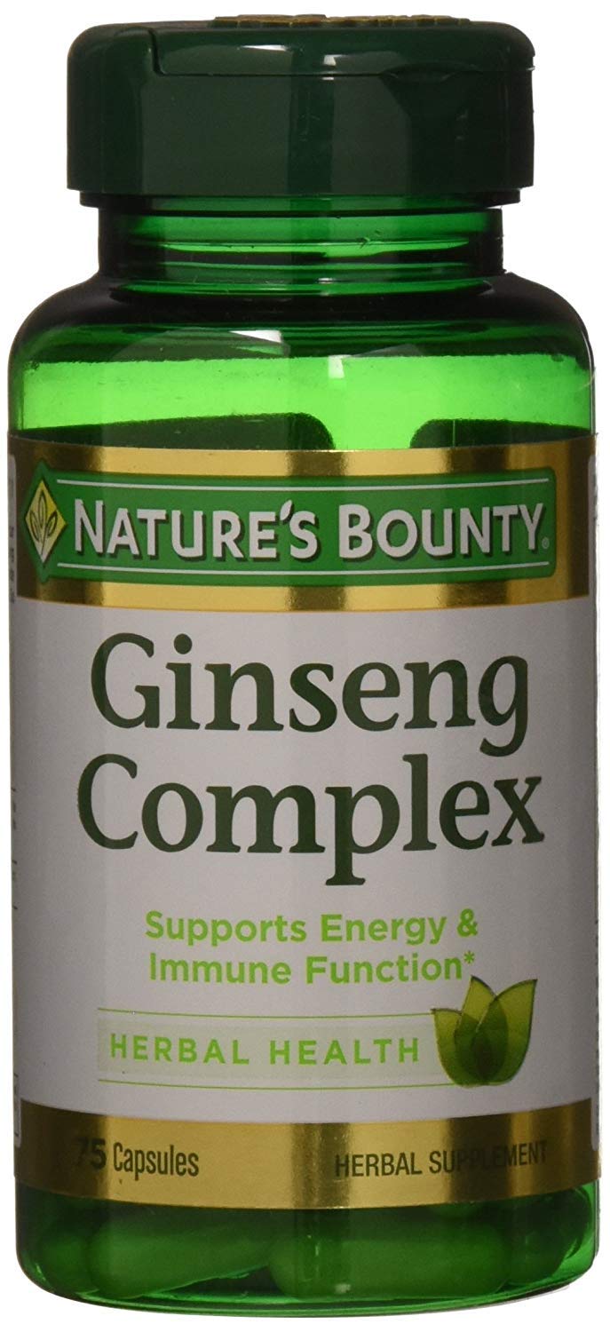 Nature's Bounty Ginseng Complex Plus Royal Jelly - 75 Capsules | Immune Support