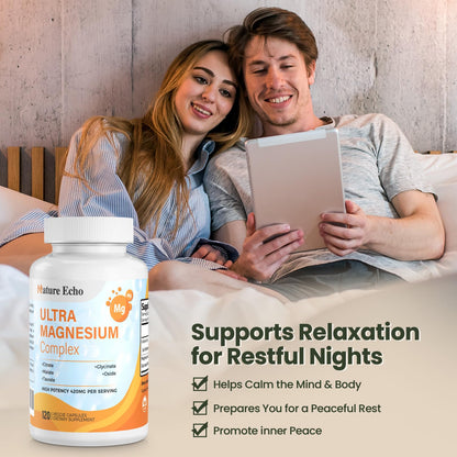 Nature Echo 6-in-1 Magnesium 420mg – Glycinate, Malate, Taurate, Citrate, Oxide + B6