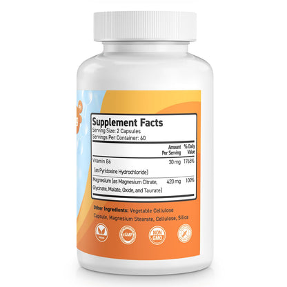 Nature Echo 6-in-1 Magnesium 420mg – Glycinate, Malate, Taurate, Citrate, Oxide + B6