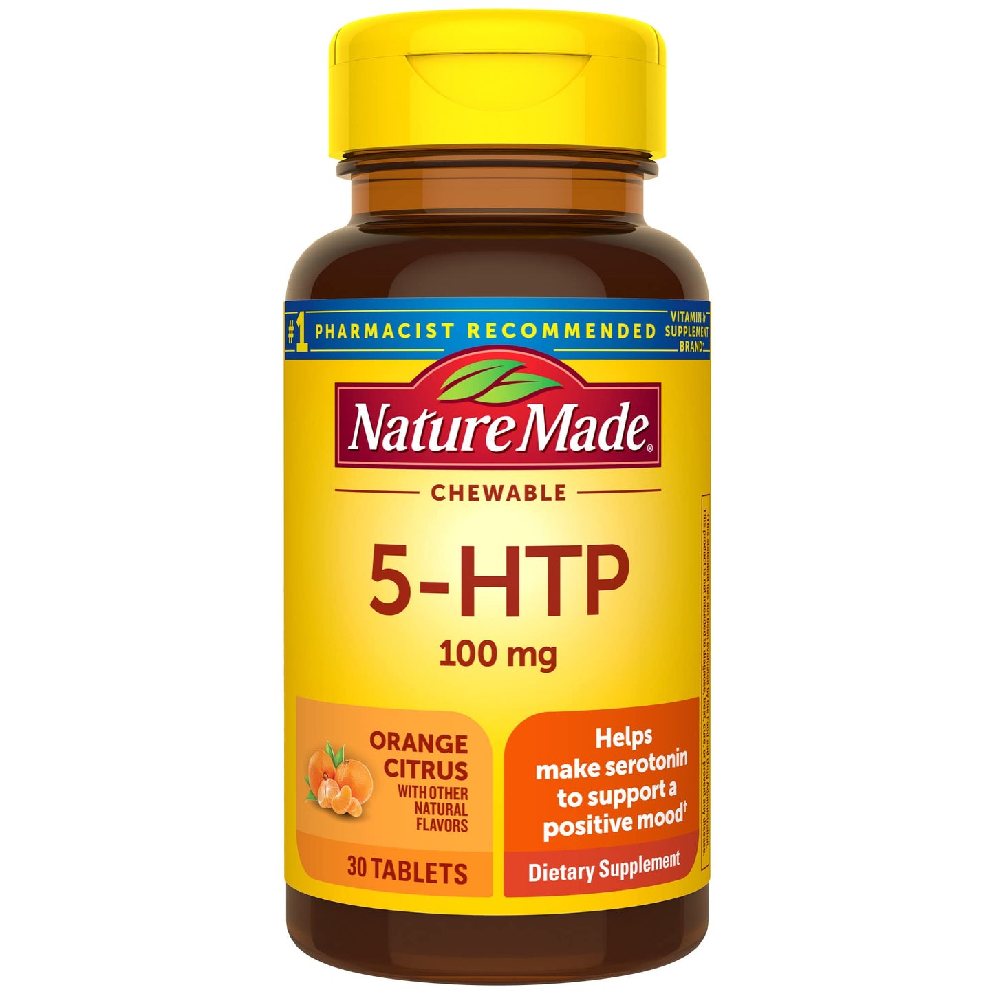 Nature Made 5HTP 100mg Chewable — Mood Support, 30-Day Supply