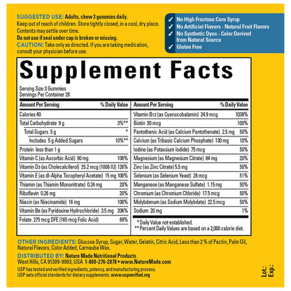Nature Made Advanced Multivitamin Gummies 50+ for Him – 84-Count (28-Day) Men’s Gummies with Magnesium Citrate, Vitamin D3, Zinc