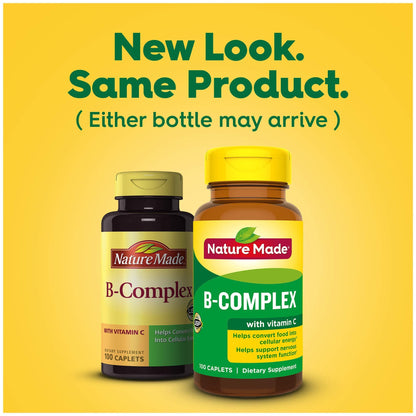 Nature Made B-Complex with Vitamin C Caplets - 100 Count (Pack of 3)