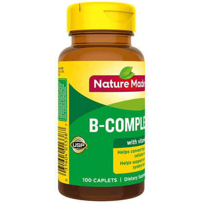 Nature Made B-Complex with Vitamin C Caplets - 100 Count (Pack of 3)