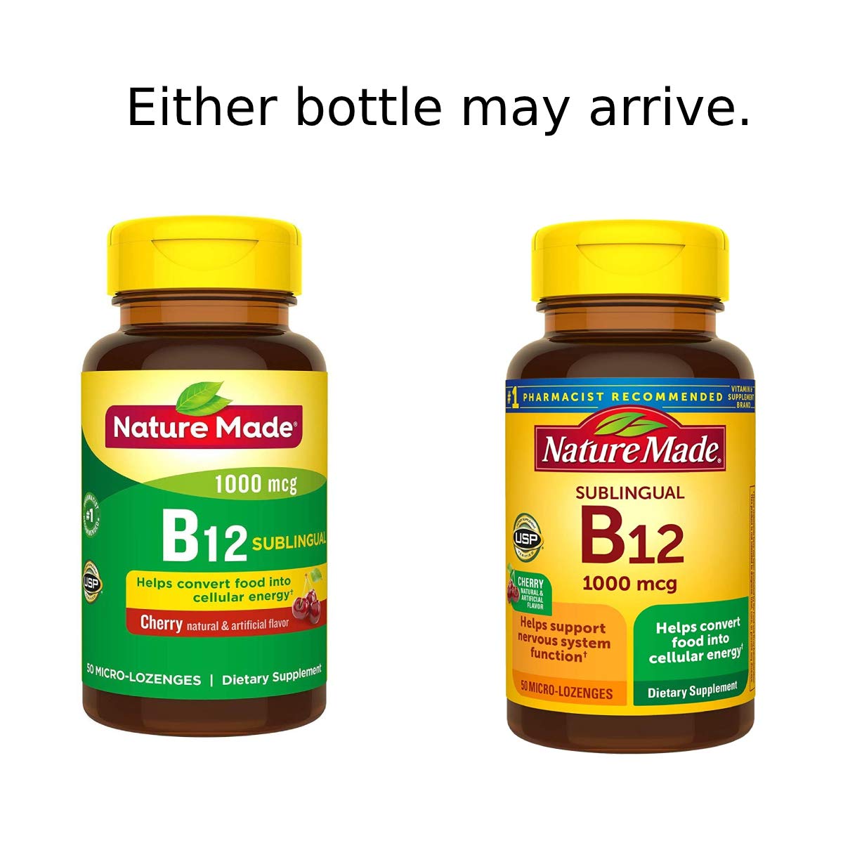 Nature Made B-12 1000 mcg Micro-Lozenges – Cherry Flavor | Pack of 2