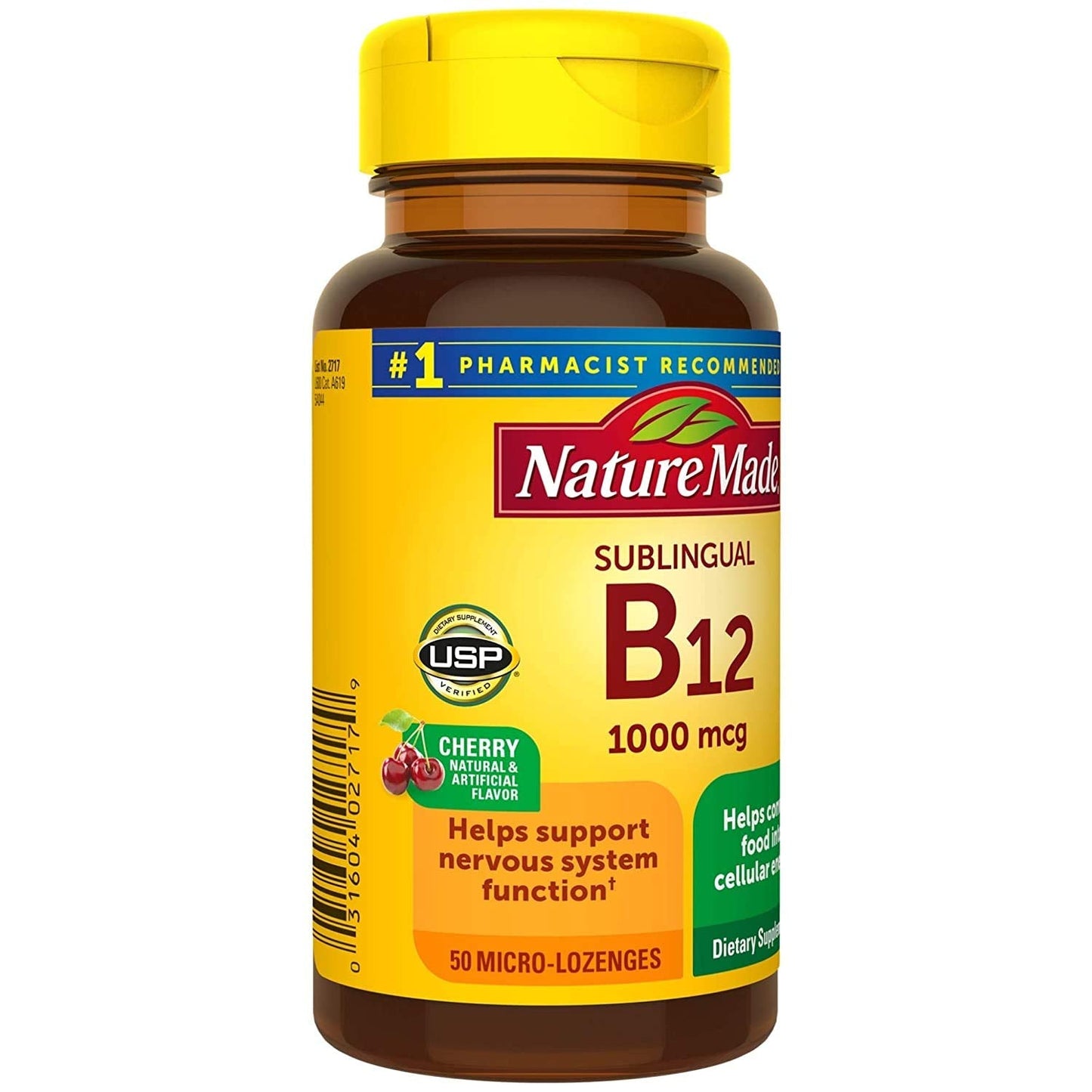 Nature Made B-12 1000 mcg Micro-Lozenges – Cherry Flavor | Pack of 2