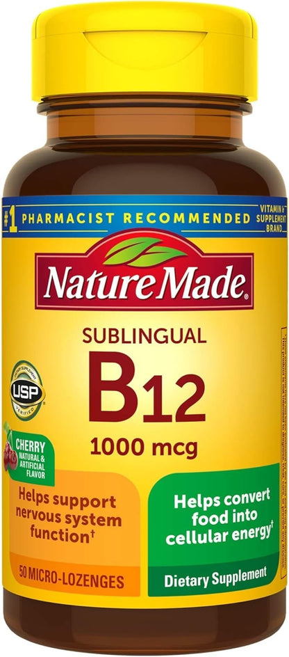 Nature Made Vitamin B-12 1000 mcg Sublingual – 150-Count Pack (3 Bottles)