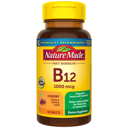Nature Made Vitamin B12 1000 mcg Sublingual – 50-Count, Sugar Free