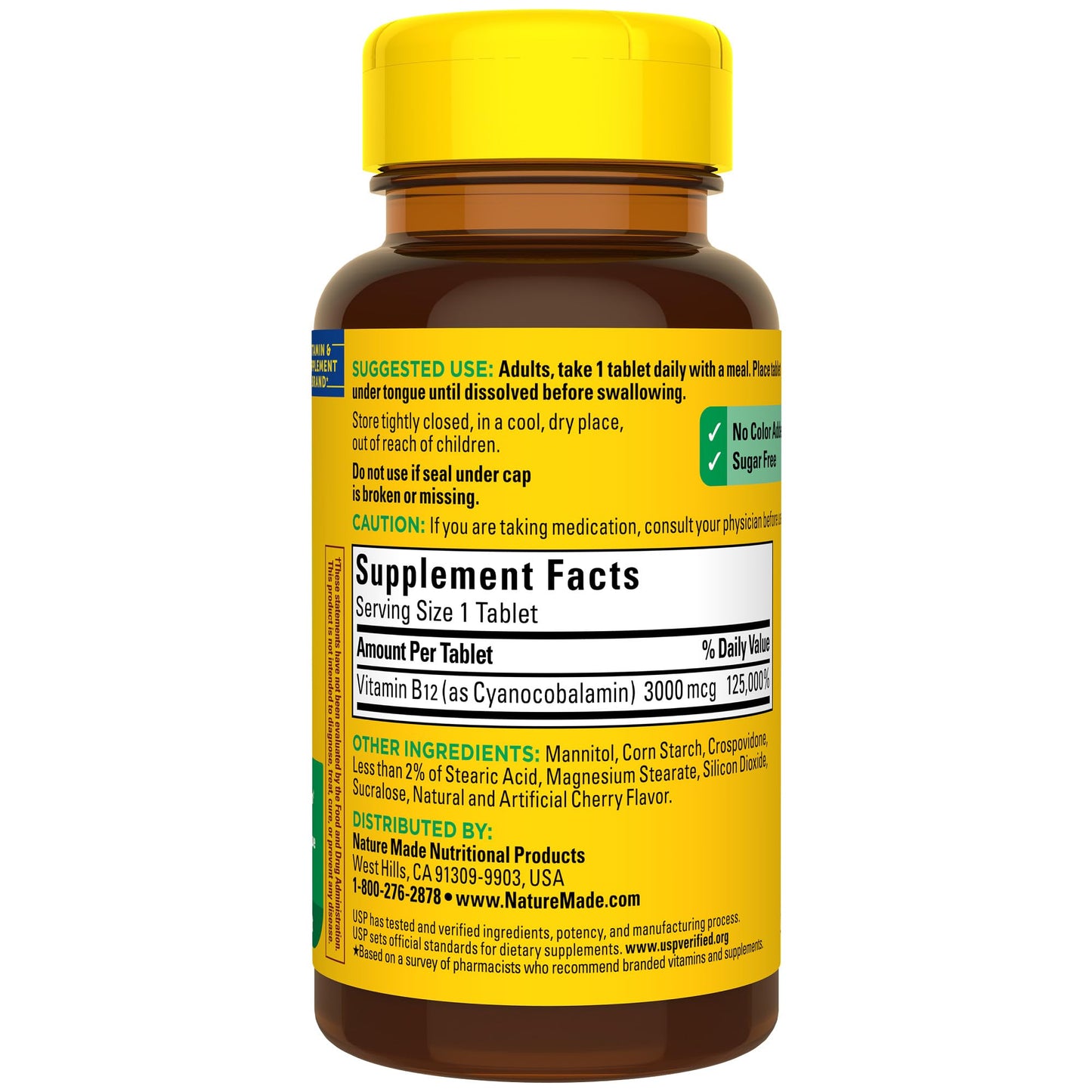 Nature Made Vitamin B12 3000 mcg Sublingual – Fast Dissolve, Sugar Free, 40-Count
