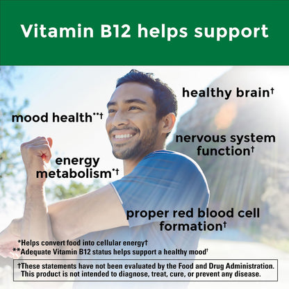 Nature Made Vitamin B12 1000 mcg Sublingual – 50-Count, Sugar Free