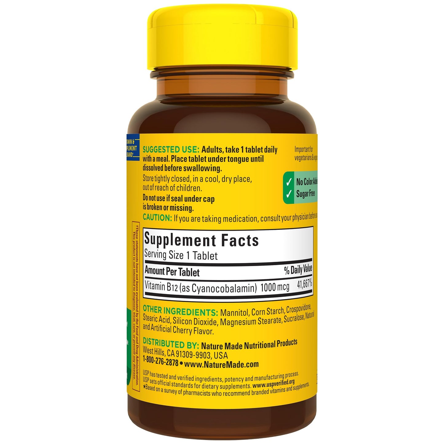 Nature Made Vitamin B12 1000 mcg Sublingual – 50-Count, Sugar Free