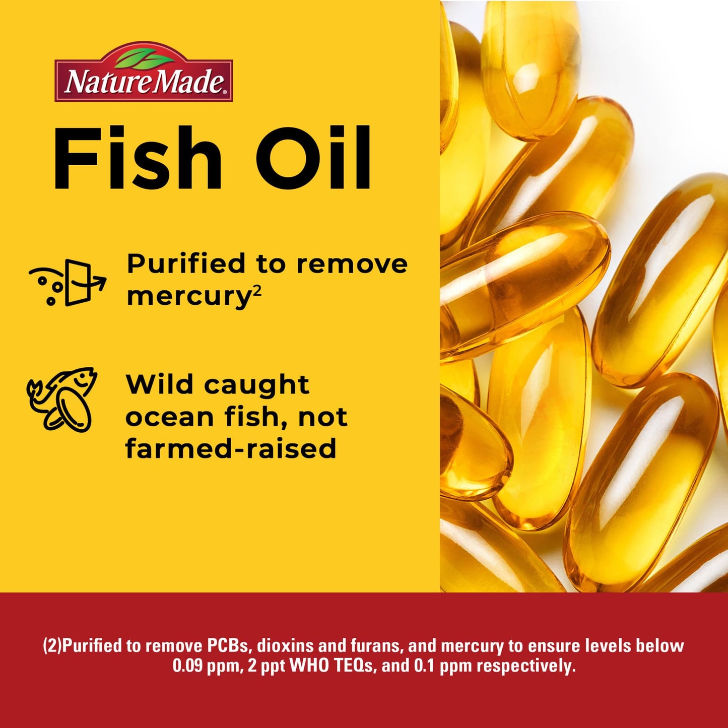 Nature Made Burp Less Omega-3 1200 mg Fish Oil Softgels – 120 Count