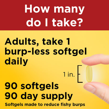 Nature Made Burp Less Ultra Omega-3 1400 mg Softgels – 90-Count, EPA & DHA