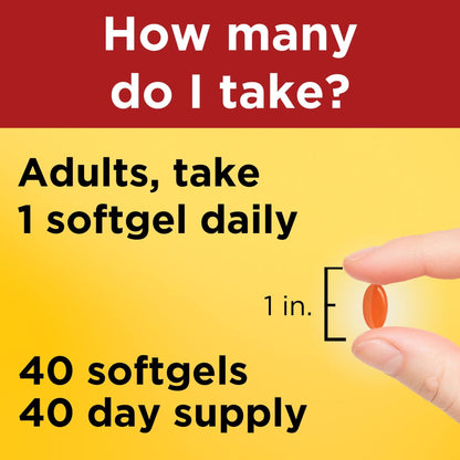 Nature Made CoQ10 200 mg Softgels – Heart Health Support, 40-Count (40 Day Supply)