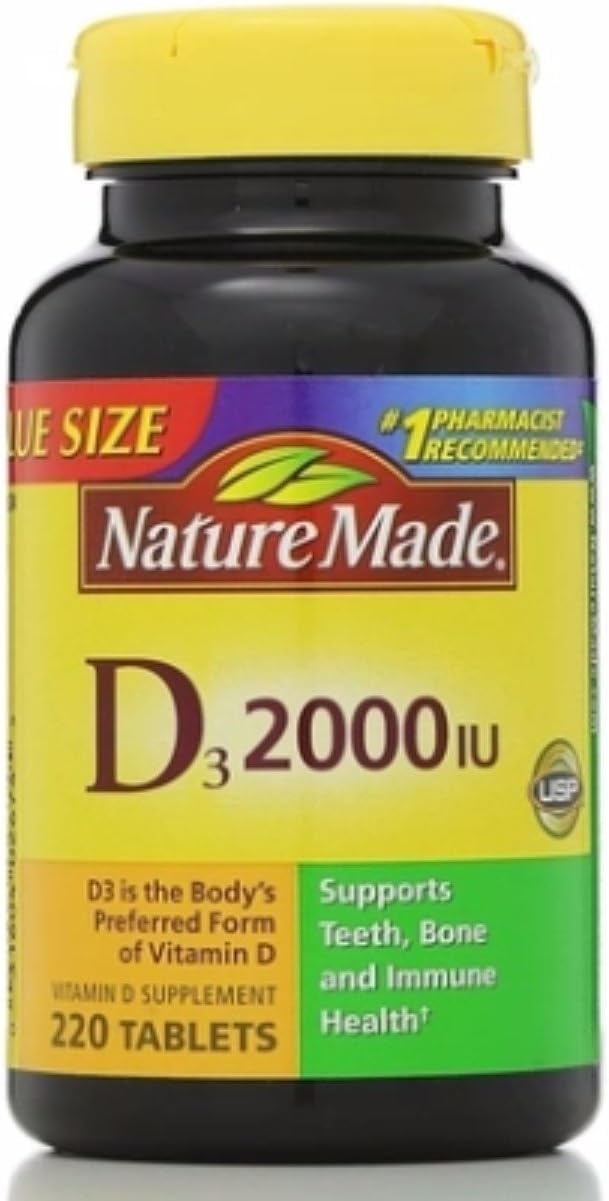 Nature Made D3 2000 IU Tablets 220 ea (Pack of 2) | Vitamin D3