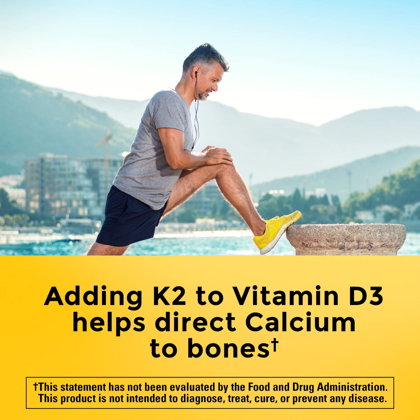 Nature Made Vitamin D3 + K2 Gummies — 5000 IU D3 per Serving, 50-Count Peach
