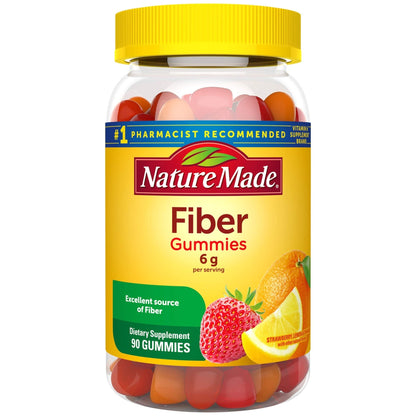 Nature Made Fiber 6 g Gummies – Digestive Health Support, 90 Count (30 Day Supply)
