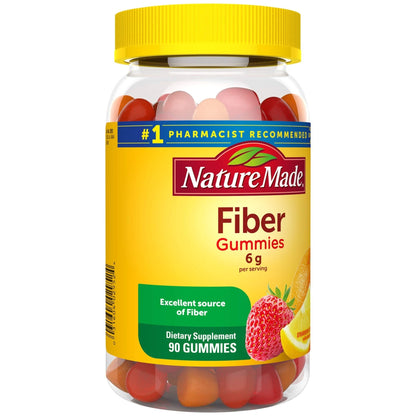 Nature Made Fiber 6 g Gummies – Digestive Health Support, 90 Count (30 Day Supply)