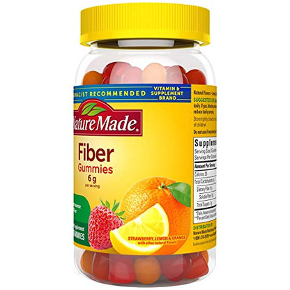 Nature Made Fiber 6 g Gummies – Digestive Health Support, 90 Count (30 Day Supply)