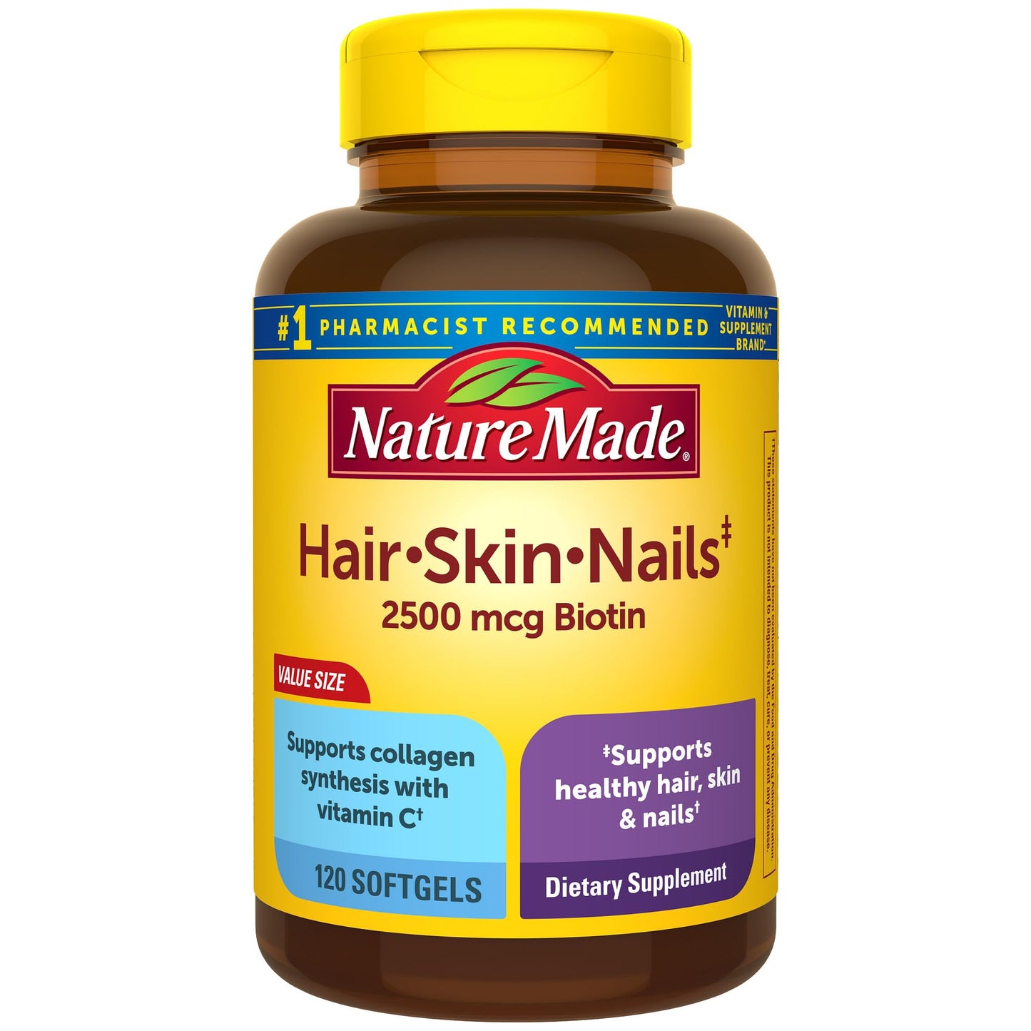 Nature Made Hair Skin Nails with Biotin 2500 mcg Softgels – 120 Count