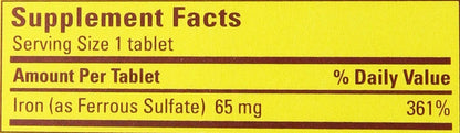 Nature Made Iron 65mg (325 mg Ferrous Sulfate) - 300 Tablets