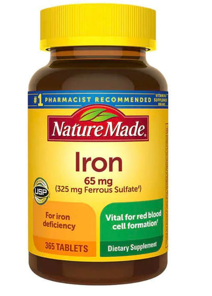 Nature Made Iron 65 mg | 325 mg Ferrous Sulfate | 365 Tablets