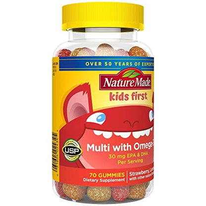 Nature Made Kids First Multivitamin with Omega-3 Gummies – 70 Count