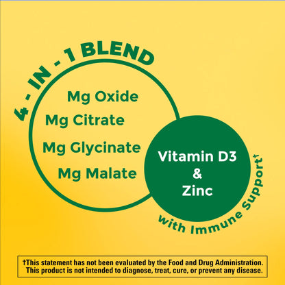 Nature Made Magnesium Complex with Vitamin D3 & Zinc – 60 Capsules | Immune & Muscle Support