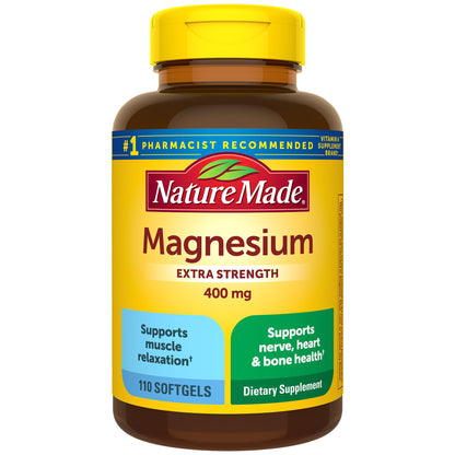 Nature Made Magnesium Oxide 400 mg Softgels – Extra Strength, 110-Count