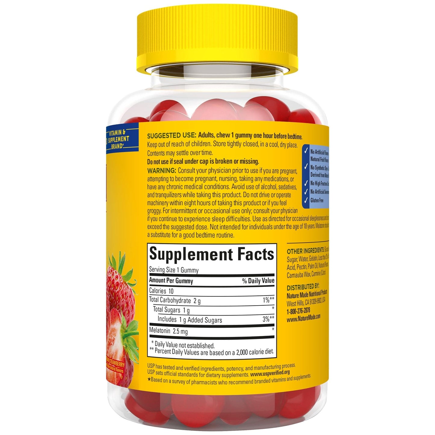 Nature Made Melatonin Gummies 2.5 mg – 80 Count, Drug-Free Sleep Aid for Adults
