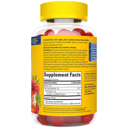 Nature Made Melatonin Gummies 2.5 mg – 80 Count, Drug-Free Sleep Aid for Adults