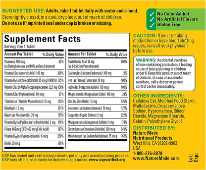 Nature Made Multi Complete Tablets - 130 ct, Pack of 2 | 23 Essential Nutrients