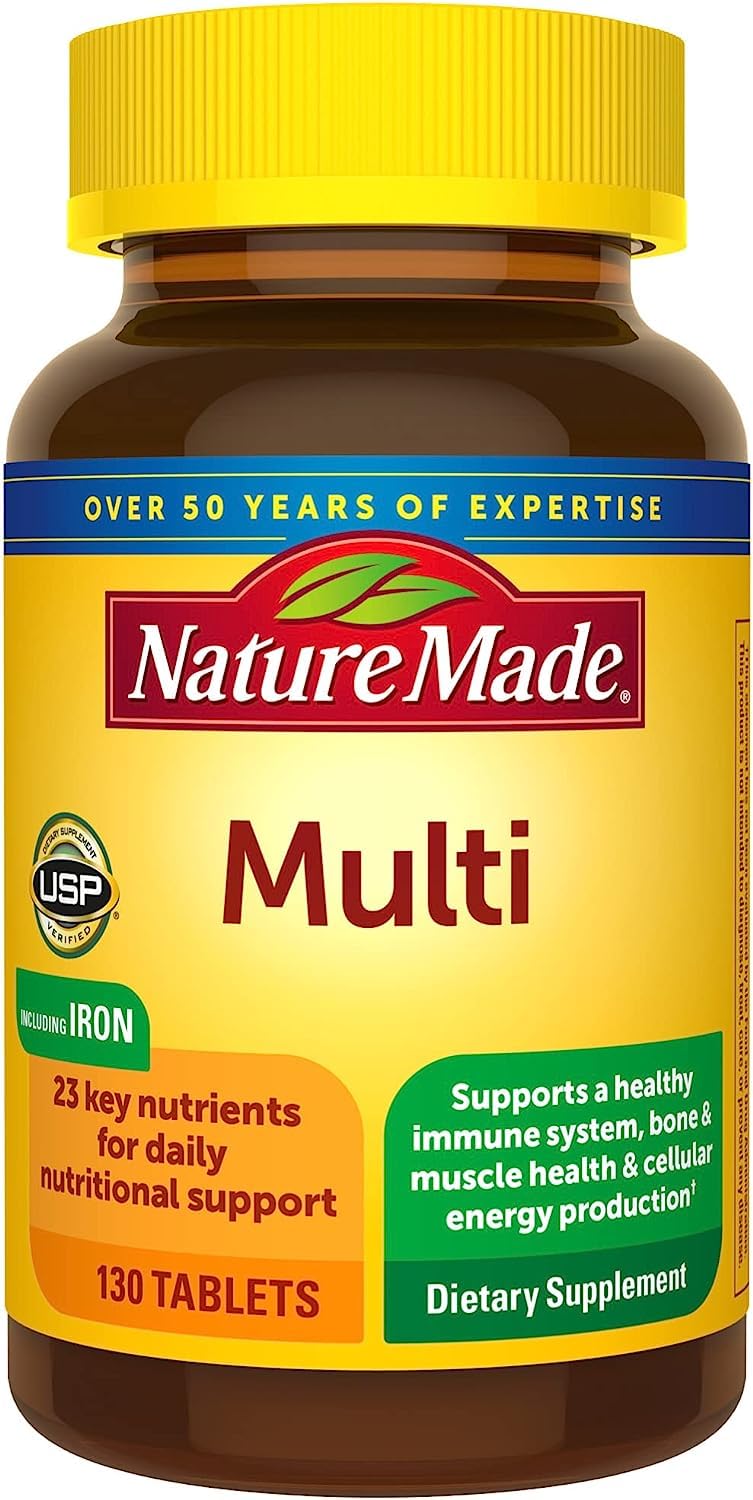 Nature Made Multi Complete Tablets - 130 ct, Pack of 2 | 23 Essential Nutrients