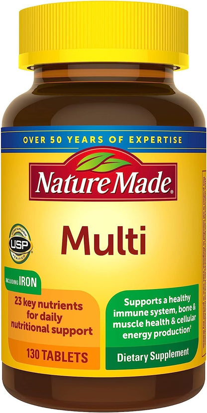 Nature Made Multi Complete Tablets - 130 ct, Pack of 2 | 23 Essential Nutrients