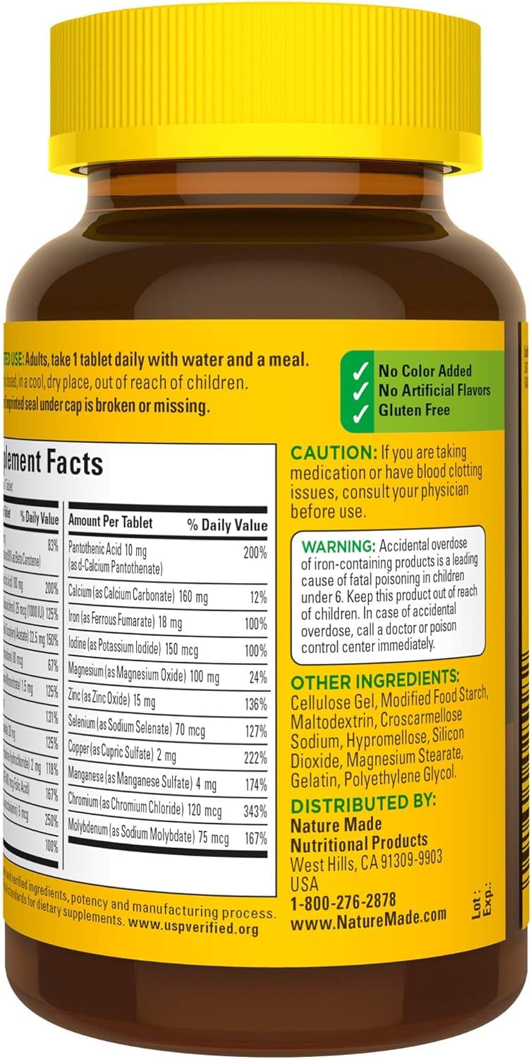 Nature Made Multi Complete Tablets - 130 ct, Pack of 2 | 23 Essential Nutrients
