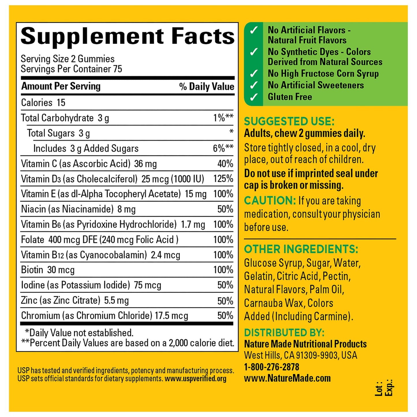 Nature Made Multivitamin Gummies – Men's & Women's Daily Vitamin, 150 Count (75 Day Supply)