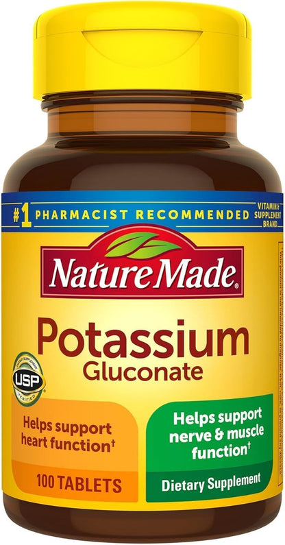 Nature Made Potassium Gluconate 550mg – 100 Tablets (Pack of 5)