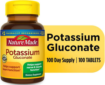 Nature Made Potassium Gluconate 550mg – 100 Tablets (Pack of 5)