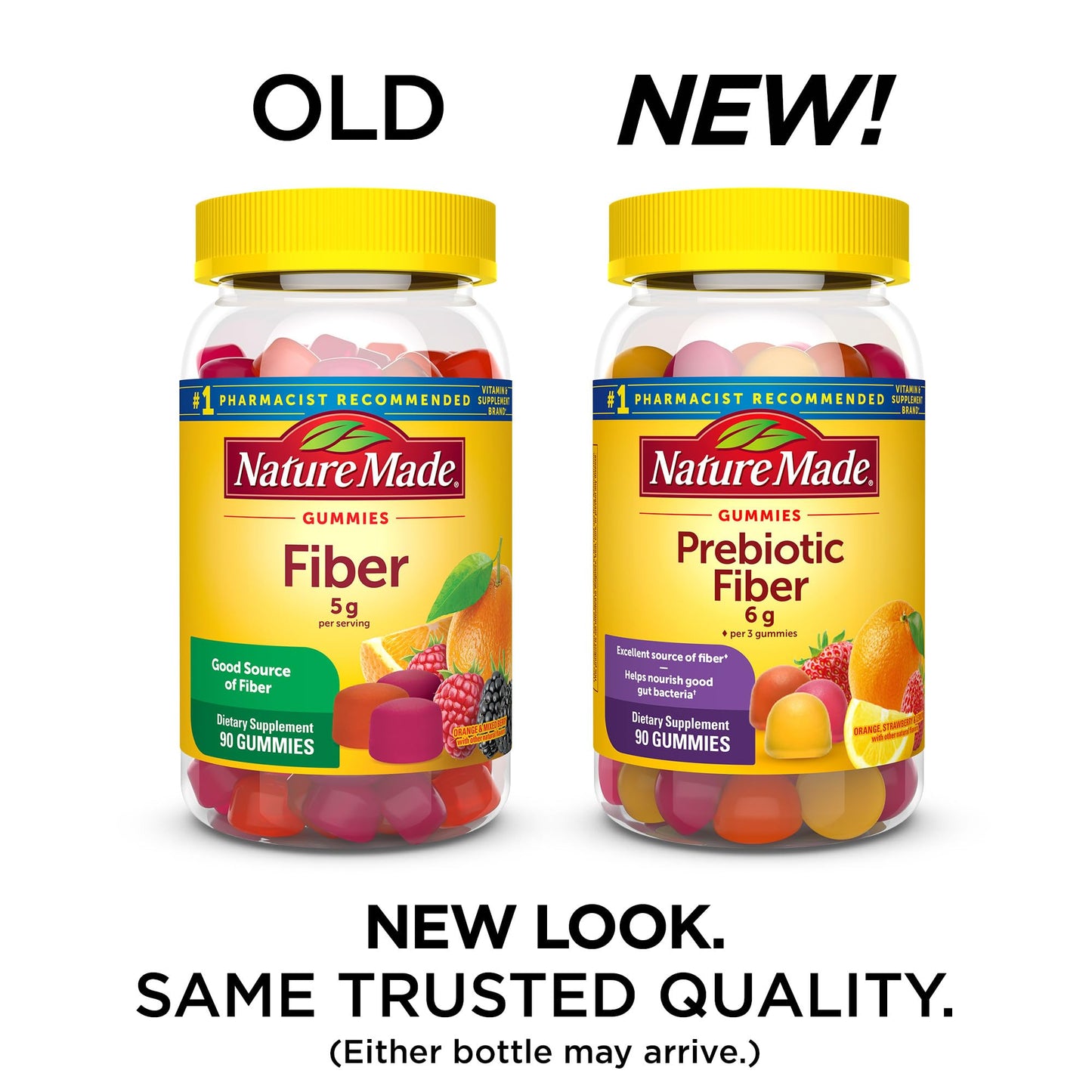 Nature Made Prebiotic Fiber Gummies – 90 Count for Adults & Kids | Digestive Support