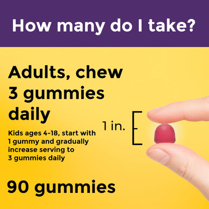 Nature Made Prebiotic Fiber Gummies – 90 Count for Adults & Kids | Digestive Support