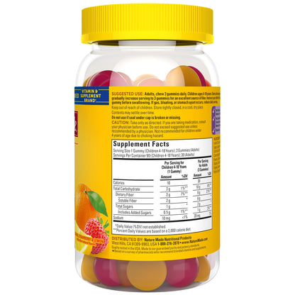 Nature Made Prebiotic Fiber Gummies – 90 Count for Adults & Kids | Digestive Support