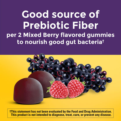 Nature Made Probiotic + Prebiotic Fiber Gummies – Gut Health Support, 50 Count (25 Day Supply)