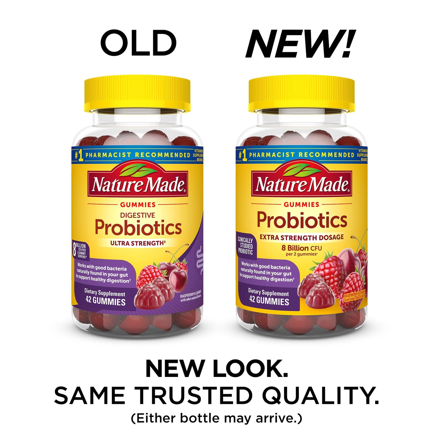 Nature Made Probiotics Extra Strength Gummies — 8 Billion CFU per 2 Gummies, 42‑Count, 21 Day Supply