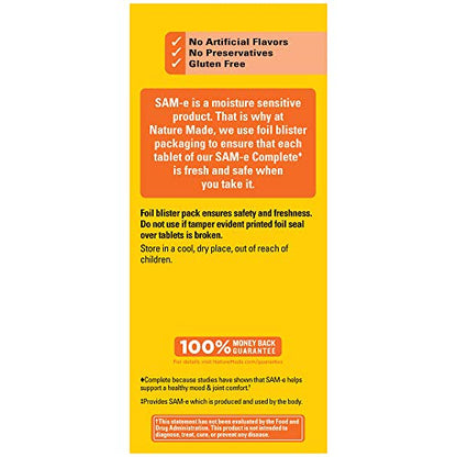 Nature Made SAM-e Complete 400 mg – Mood Support & Joint Health | 36 Tablets