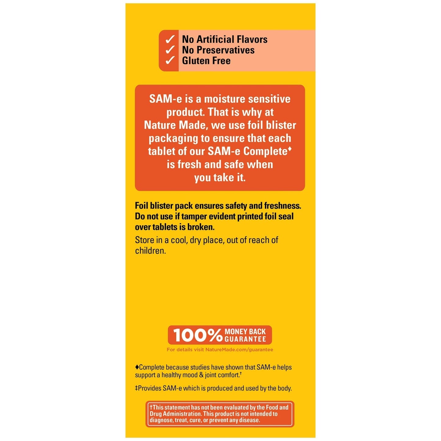 Nature Made SAM-e Complete 400 mg – Mood Support & Joint Health | 36 Tablets