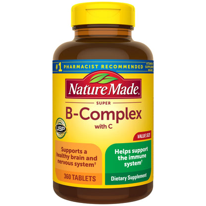 Nature Made Super B Complex with Vitamin C & Folic Acid – 360 Tablets