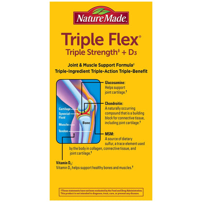 Nature Made TripleFlex Triple Strength Caplets with Vitamin D3, 120 Count