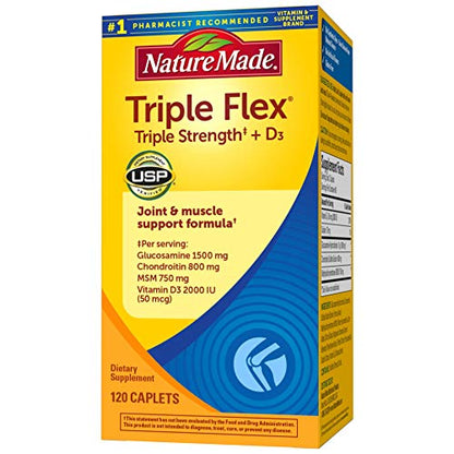 Nature Made TripleFlex Triple Strength Caplets with Vitamin D3, 120 Count